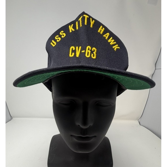 california headwear Other - Vintage‎ USS Kitty Hawk CV-63 Snapback Hat Made in USA Navy Aircraft Carrier